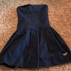 Hollister navy strapless dress